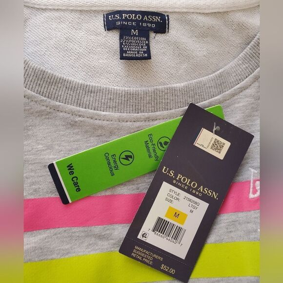 U.S. Polo Assn. Stripe Logo Crew Neck Sweatshirt sz Med - Picture 13 of 14
